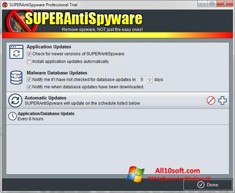 스크린 샷 SUPERAntiSpyware Windows 10