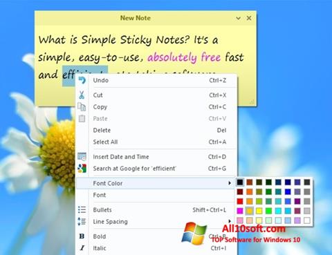 스크린 샷 Simple Sticky Notes Windows 10