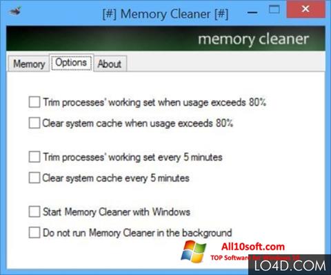 스크린 샷 Memory Cleaner Windows 10