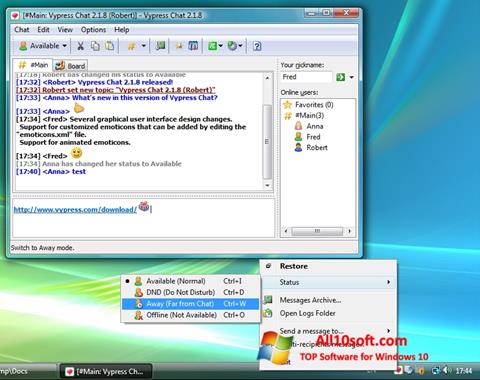 스크린 샷 Vypress Chat Windows 10