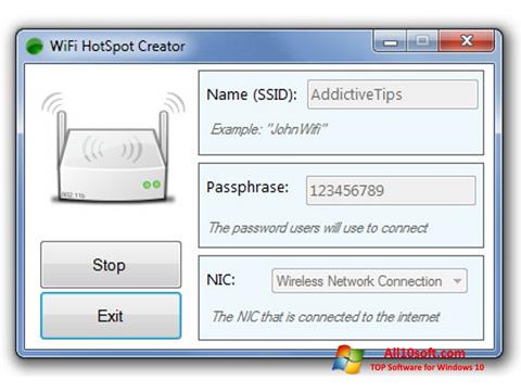 스크린 샷 Wi-Fi HotSpot Creator Windows 10