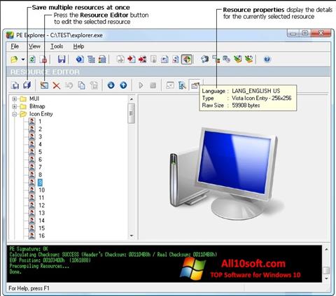 스크린 샷 PE Explorer Windows 10