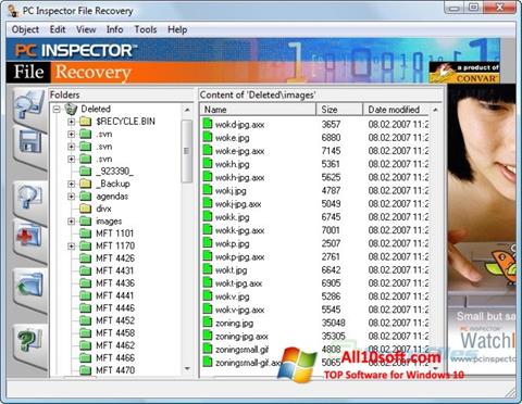 스크린 샷 PC Inspector File Recovery Windows 10