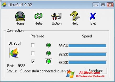 스크린 샷 UltraSurf Windows 10