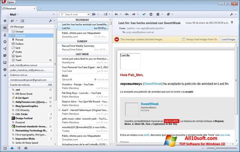 스크린 샷 Opera Mail Windows 10