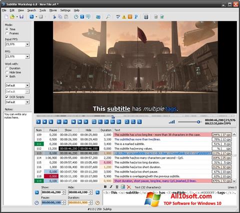 스크린 샷 Subtitle Workshop Windows 10