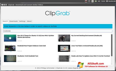 스크린 샷 ClipGrab Windows 10