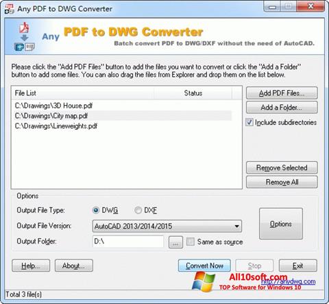 스크린 샷 PDF to DWG Converter Windows 10
