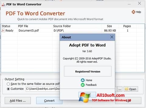 스크린 샷 PDF to Word Converter Windows 10
