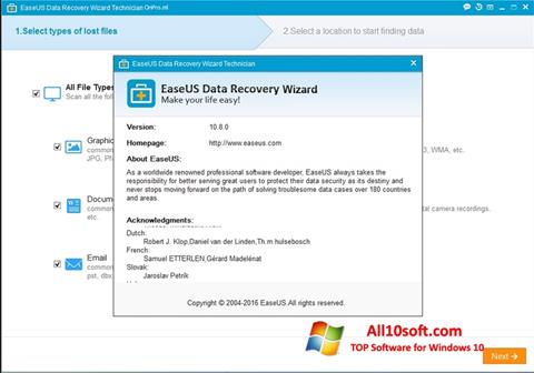 스크린 샷 EaseUS Data Recovery Wizard Windows 10