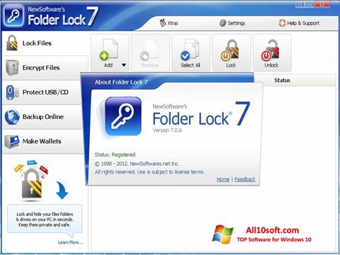 스크린 샷 Folder Lock Windows 10