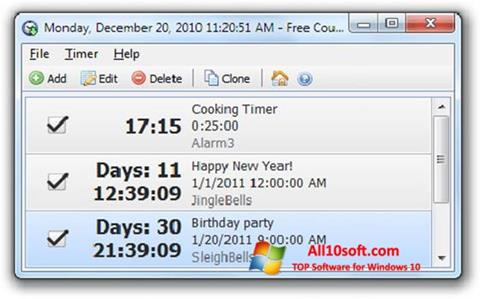 스크린 샷 Free Countdown Timer Windows 10