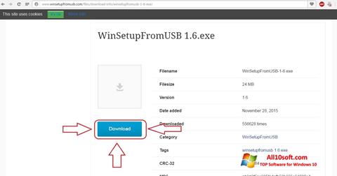 스크린 샷 WinSetupFromUSB Windows 10