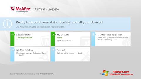 스크린 샷 McAfee LiveSafe Windows 10