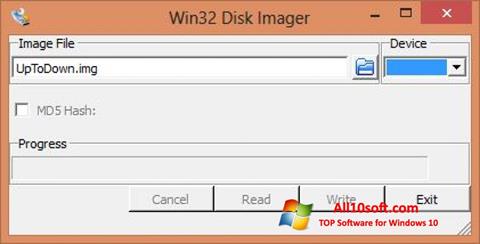 스크린 샷 Win32 Disk Imager Windows 10