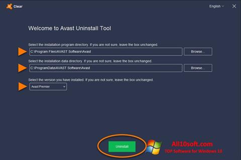 스크린 샷 Avast Uninstall Utility Windows 10