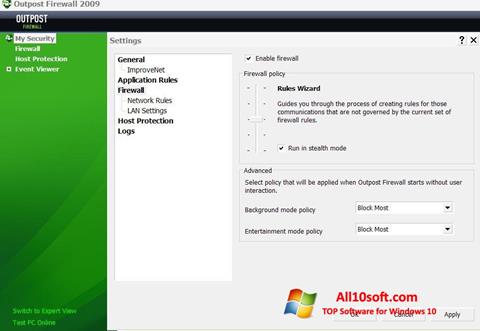 스크린 샷 Outpost Firewall Free Windows 10