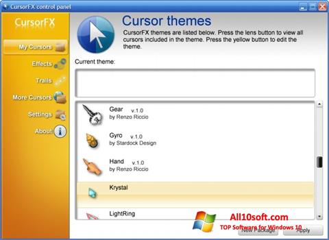 스크린 샷 CursorFX Windows 10