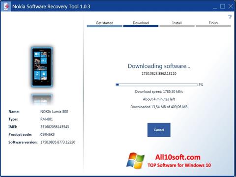 스크린 샷 Nokia Software Recovery Tool Windows 10