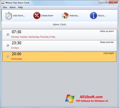 스크린 샷 Free Alarm Clock Windows 10