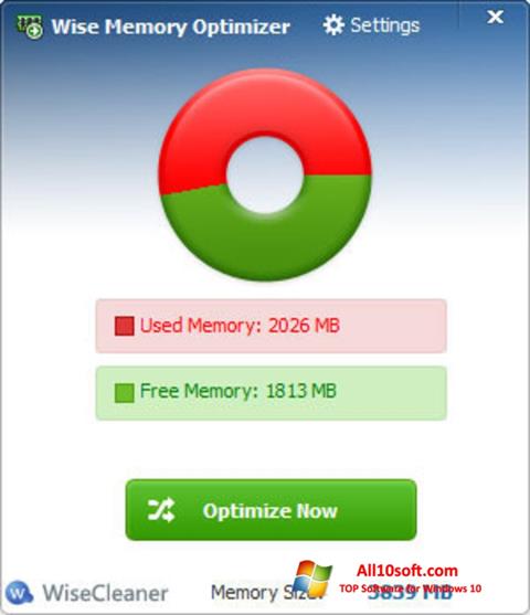 스크린 샷 Wise Memory Optimizer Windows 10