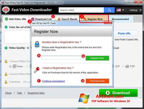스크린 샷 Fast Video Downloader Windows 10