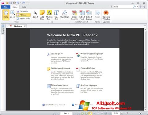 스크린 샷 Nitro PDF Reader Windows 10