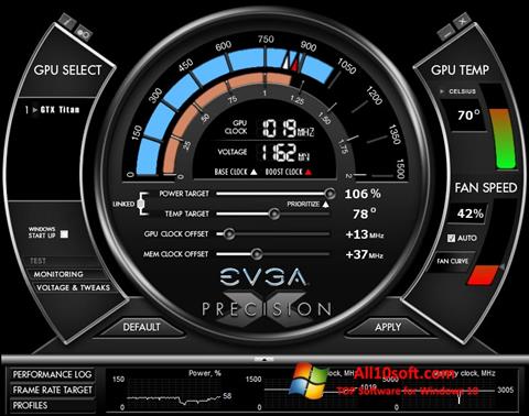 스크린 샷 EVGA Precision X Windows 10