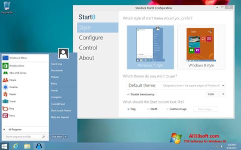 스크린 샷 Start8 Windows 10