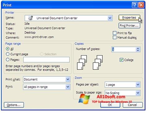 스크린 샷 Universal Document Converter Windows 10