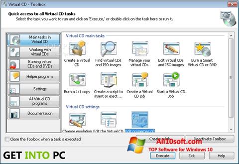스크린 샷 Virtual CD Windows 10