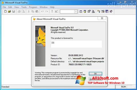 스크린 샷 Microsoft Visual FoxPro Windows 10