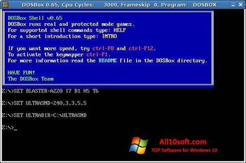 스크린 샷 DOSBox Windows 10