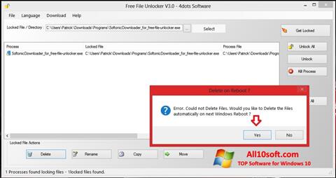 스크린 샷 Free File Unlocker Windows 10
