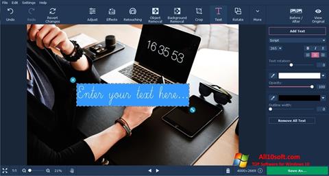 스크린 샷 Movavi Photo Editor Windows 10