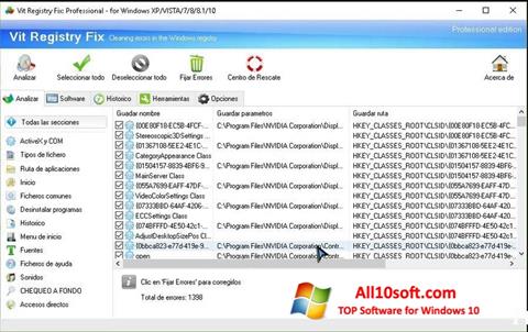 스크린 샷 Vit Registry Fix Windows 10
