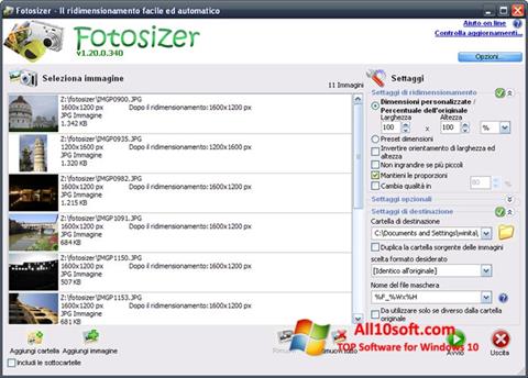 스크린 샷 Fotosizer Windows 10