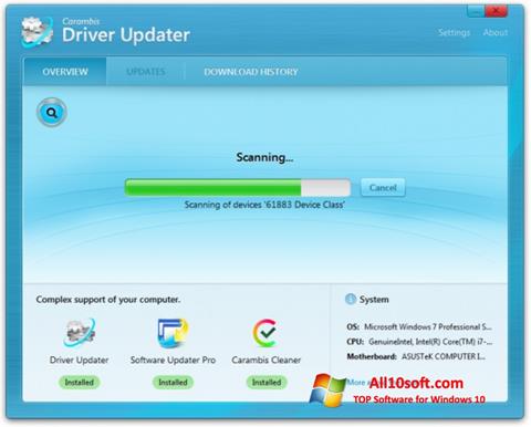 스크린 샷 Carambis Driver Updater Windows 10