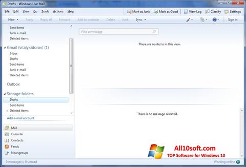 스크린 샷 Windows Live Mail Windows 10
