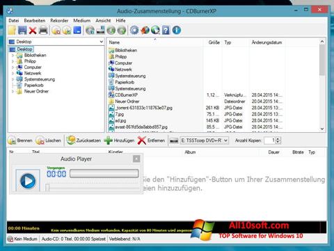 스크린 샷 CDBurnerXP Windows 10