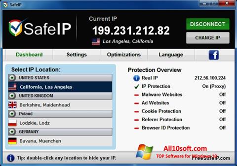 스크린 샷 SafeIP Windows 10