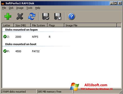 스크린 샷 SoftPerfect RAM Disk Windows 10