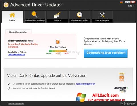 스크린 샷 Advanced Driver Updater Windows 10