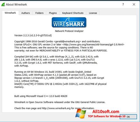 스크린 샷 Wireshark Windows 10