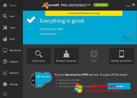 스크린 샷 Avast! Pro Antivirus Windows 10