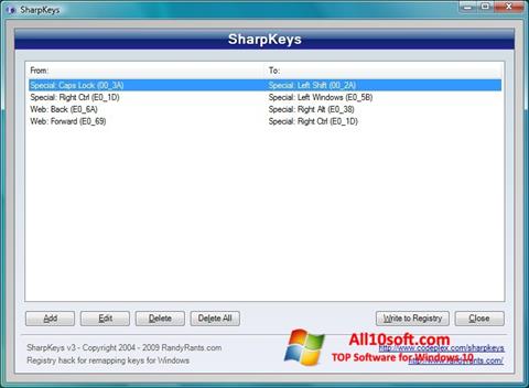 스크린 샷 SharpKeys Windows 10