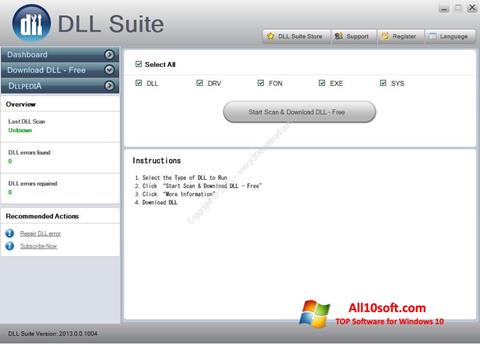 스크린 샷 DLL Suite Windows 10